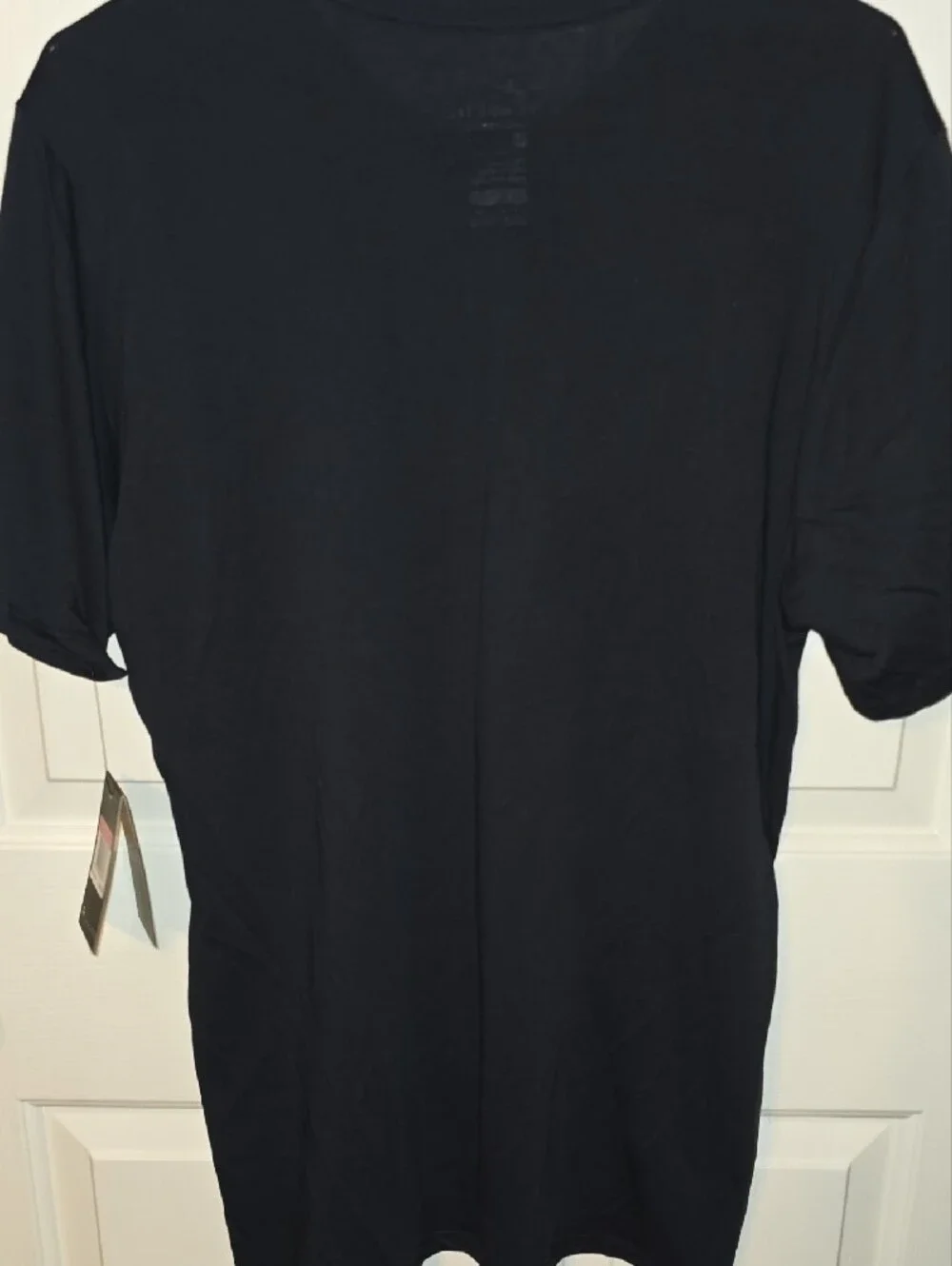 Nike Black Short Sleeve Tee with Distressed White Swoosh - Picture 6 of 6